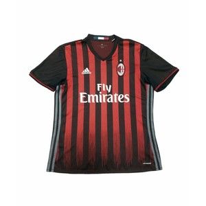 Adidas 2016 2017 AC Milan Serie A Soccer Home Jersey Football Shirt Size Large